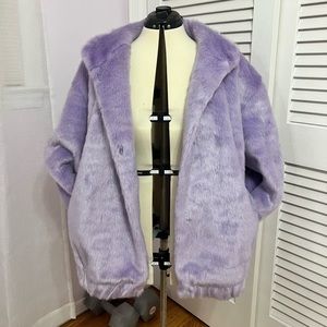 Medium LPA lilac lavender purple faux fur coat
